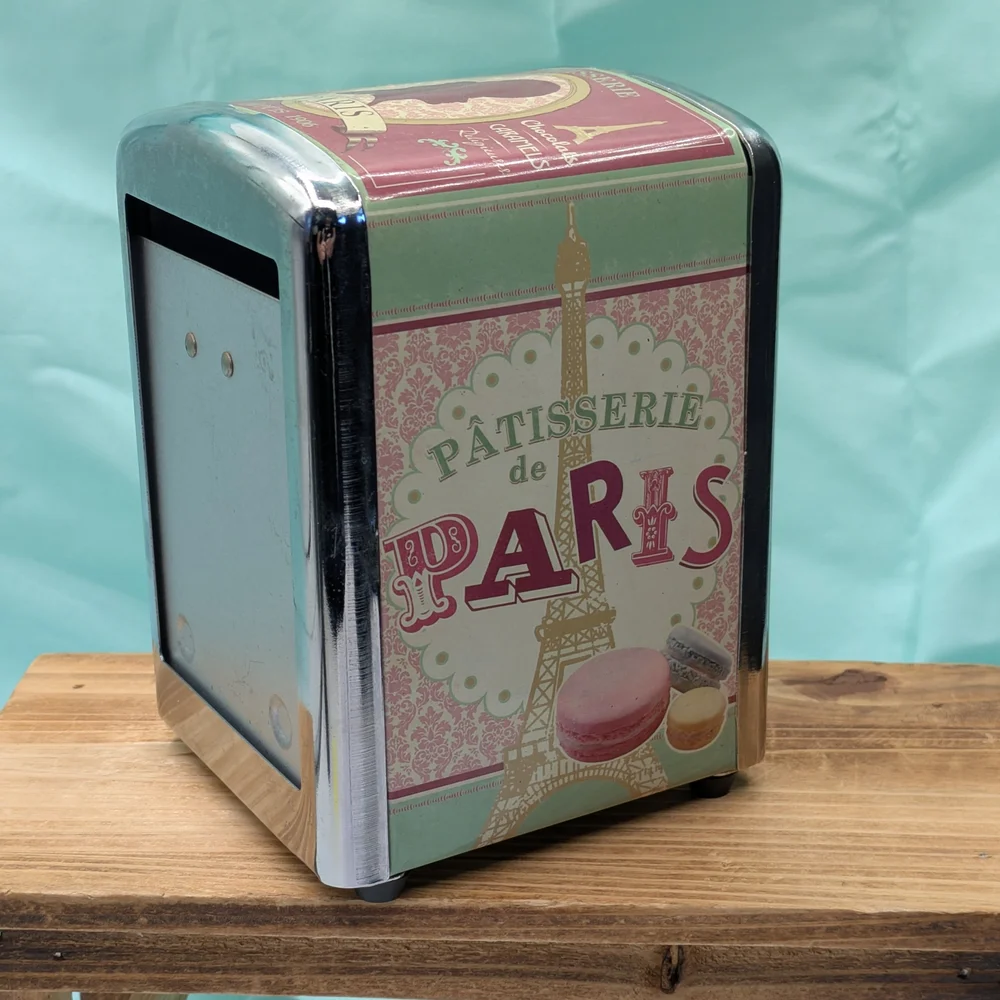 Paris Patisserie Napkin Holder Metal Diner Style